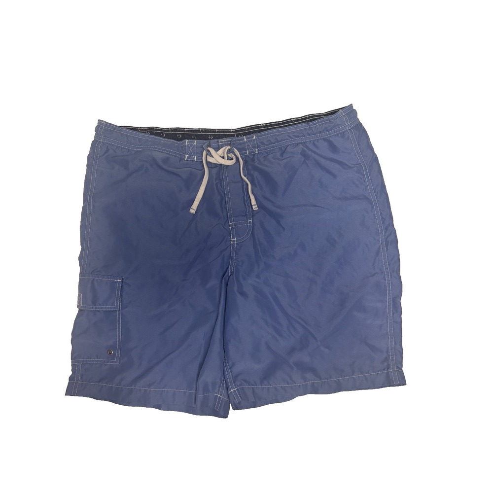 Nautica Mens L Swim Trunks Blue Cargo Pocket Mesh Lined Board Shorts Beachwear